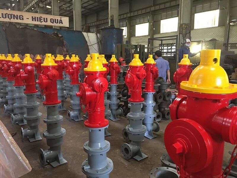 Trụ chữa cháy 3 cửa Bộ Quốc Phòng